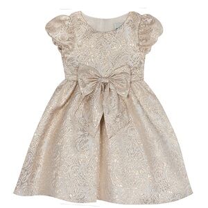 Brocade puff sleeve dress